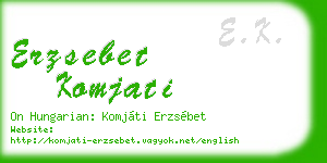 erzsebet komjati business card